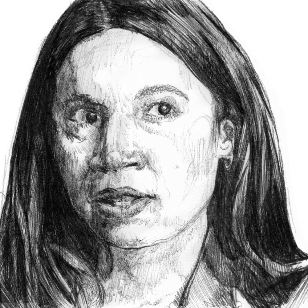 Alexandria Ocasio-Cortez | 4x6 | Original Ink Drawing