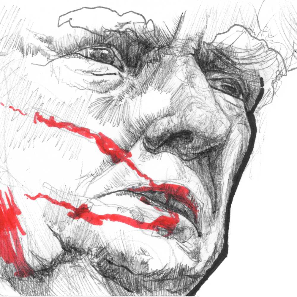 Donald Trump Ear Shot | 4x6 | Original Ink Drawing