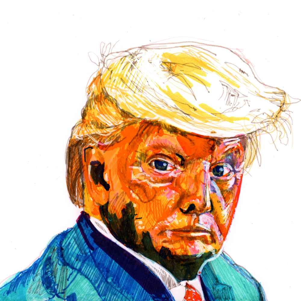 Donald Trump - Swampthing | 5x7 | Original Mixed Media Portrait