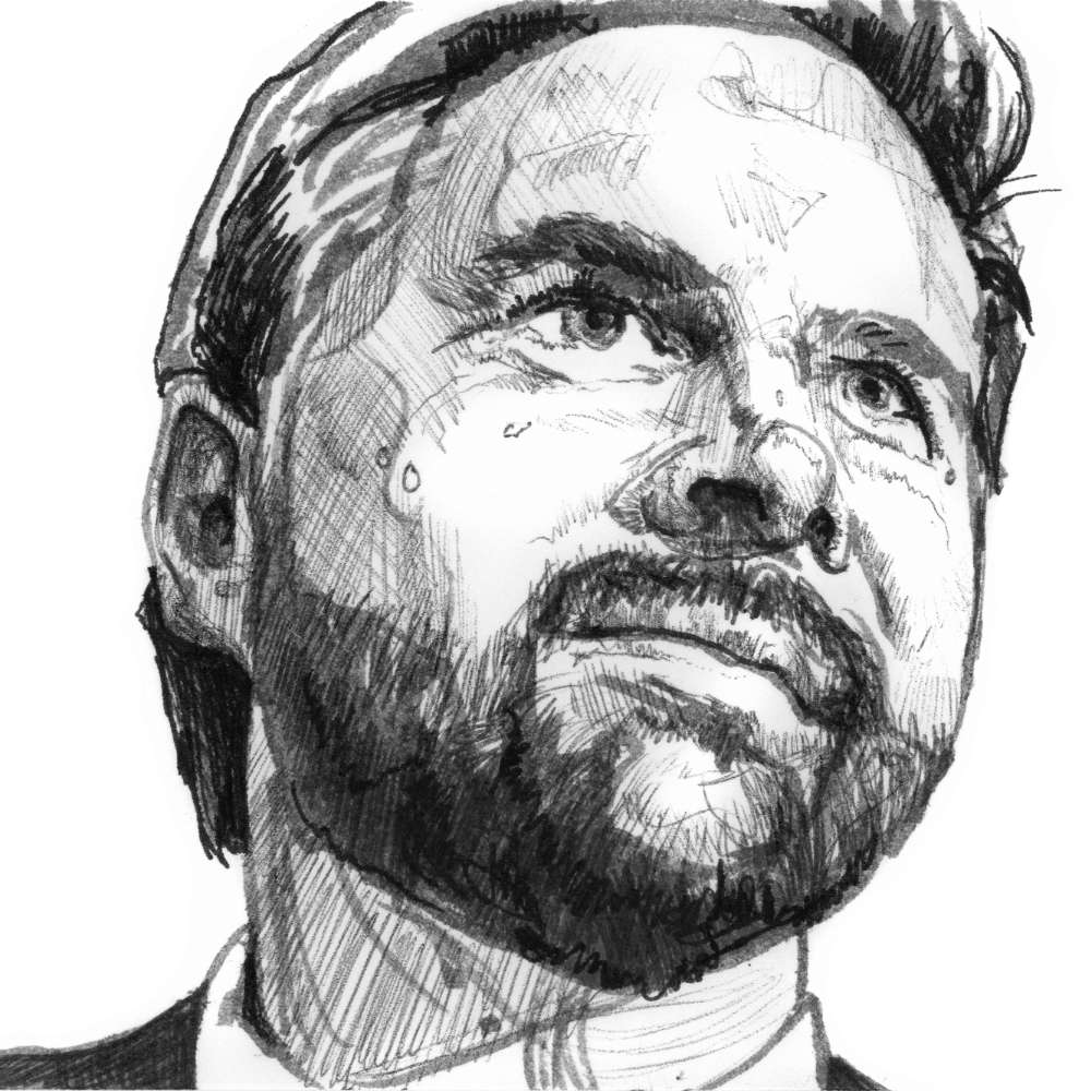 The Ascent — JD Vance in Ink | 4x6 | Original Ink Drawing