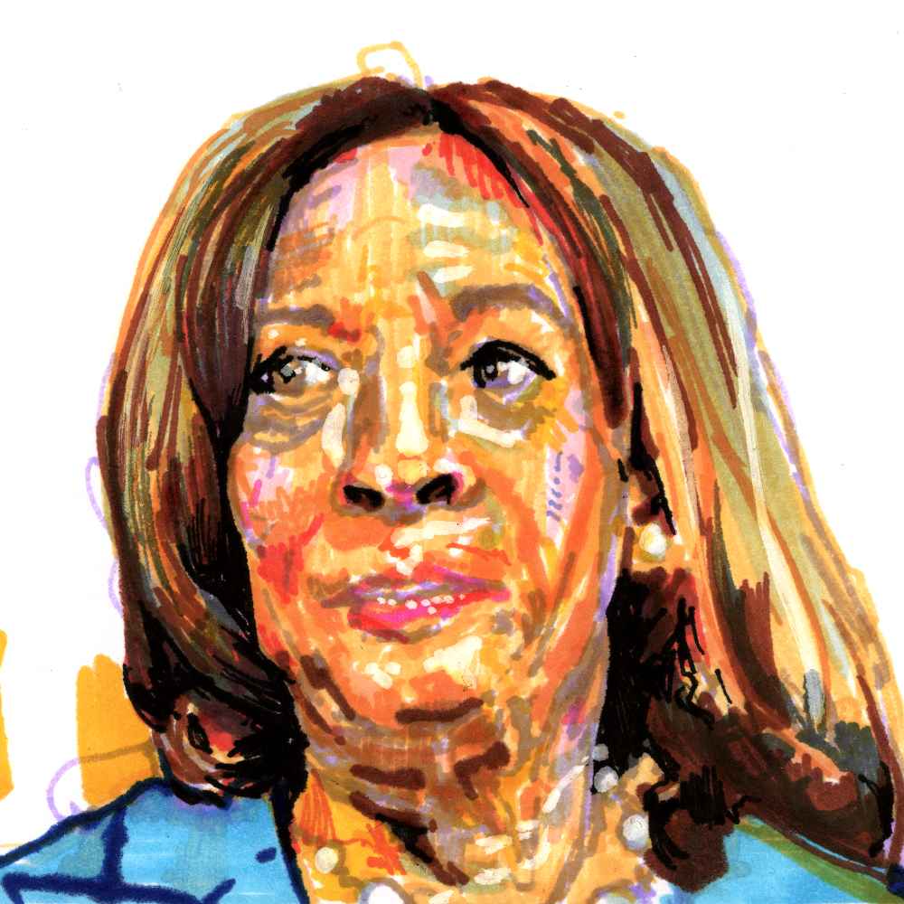 Kamala Harris | 4x6 | Original Mixed Media Portrait