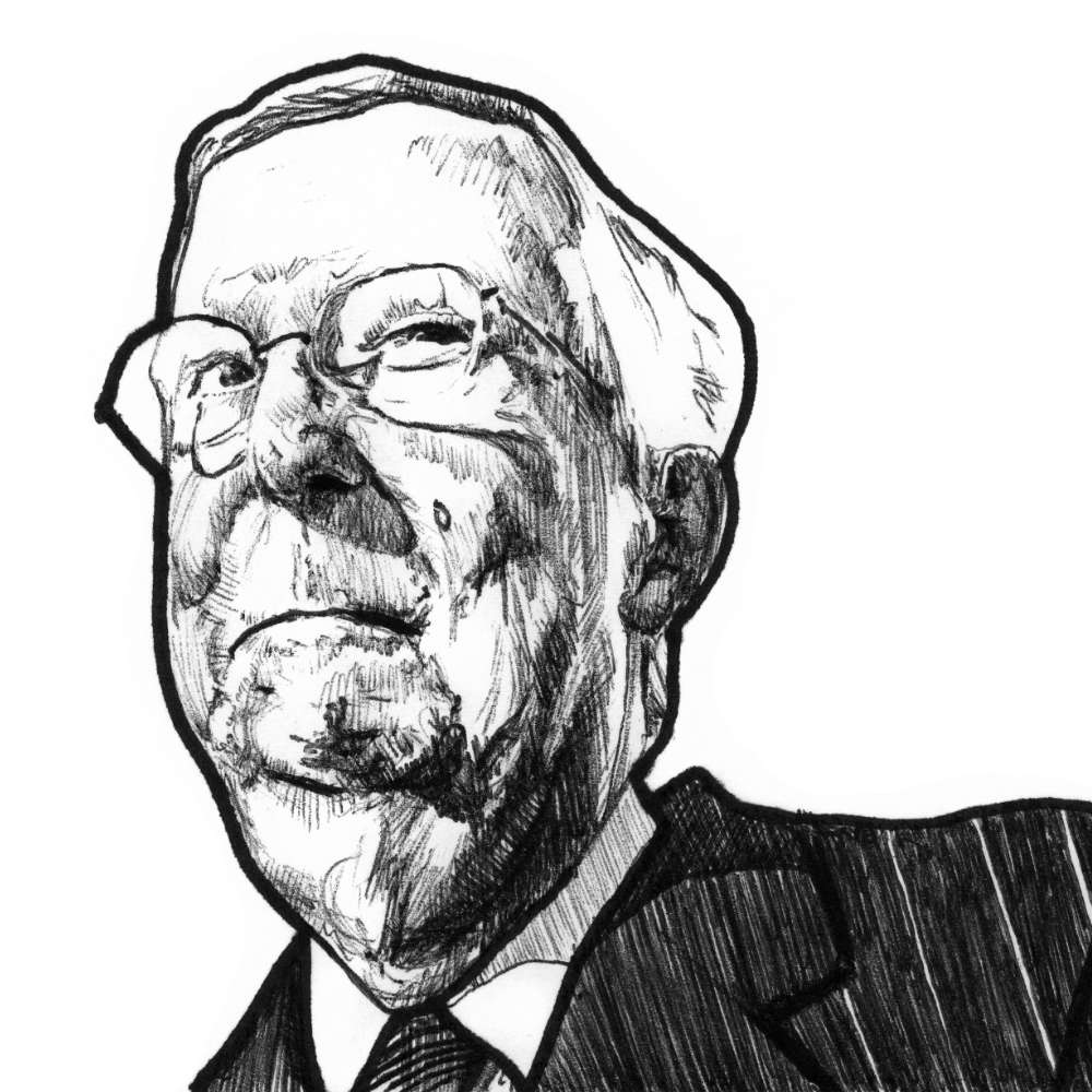 Mitch McConnell | 4x6 | Original Pen & Ink Drawing