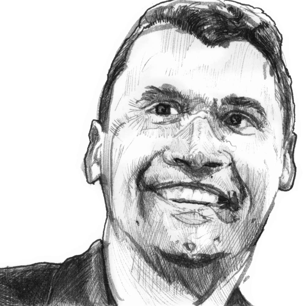 The Birthday Smile — Charlie Kirk Ink Brush Portrait (4×6)