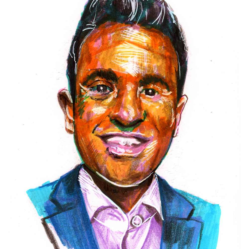 Vivek Ramaswamy | 5x7 | Original Mixed Media Portrait